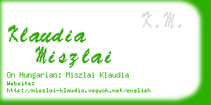 klaudia miszlai business card